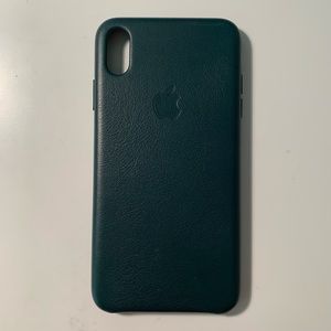 Dark Green Leather iPhone XS Max case
